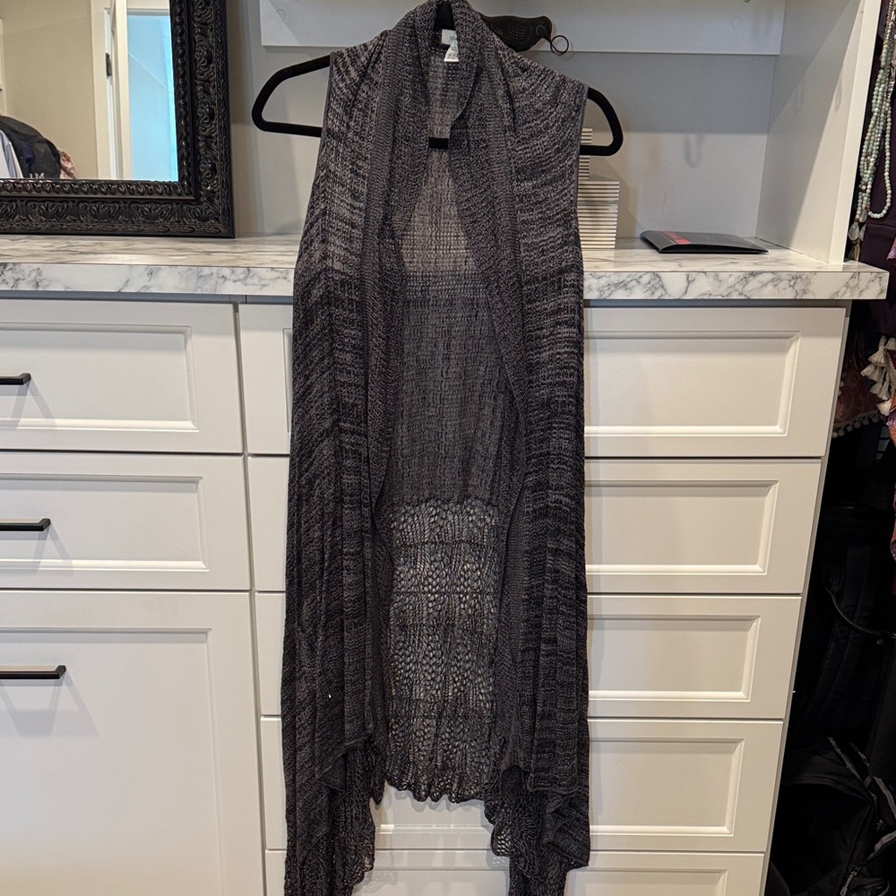 Grace & Lace Charcoal Sleeveless Cardigan